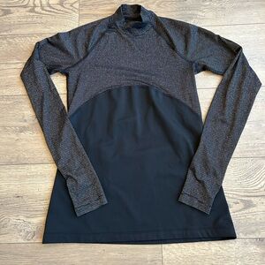 Nike Black and Metallic Sfripe Long Sleeve Top